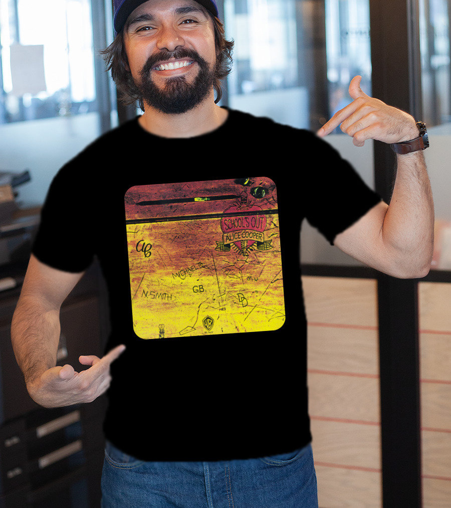 School's Out Alice Cooper Wooden Desk T-Shirt