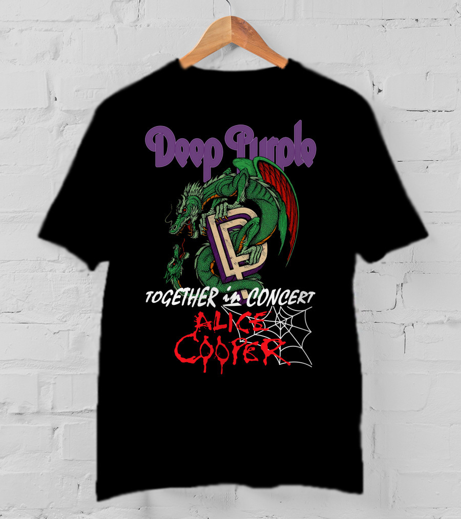 Deep Purple Alice Cooper Together In Concert Dragon T-Shirt