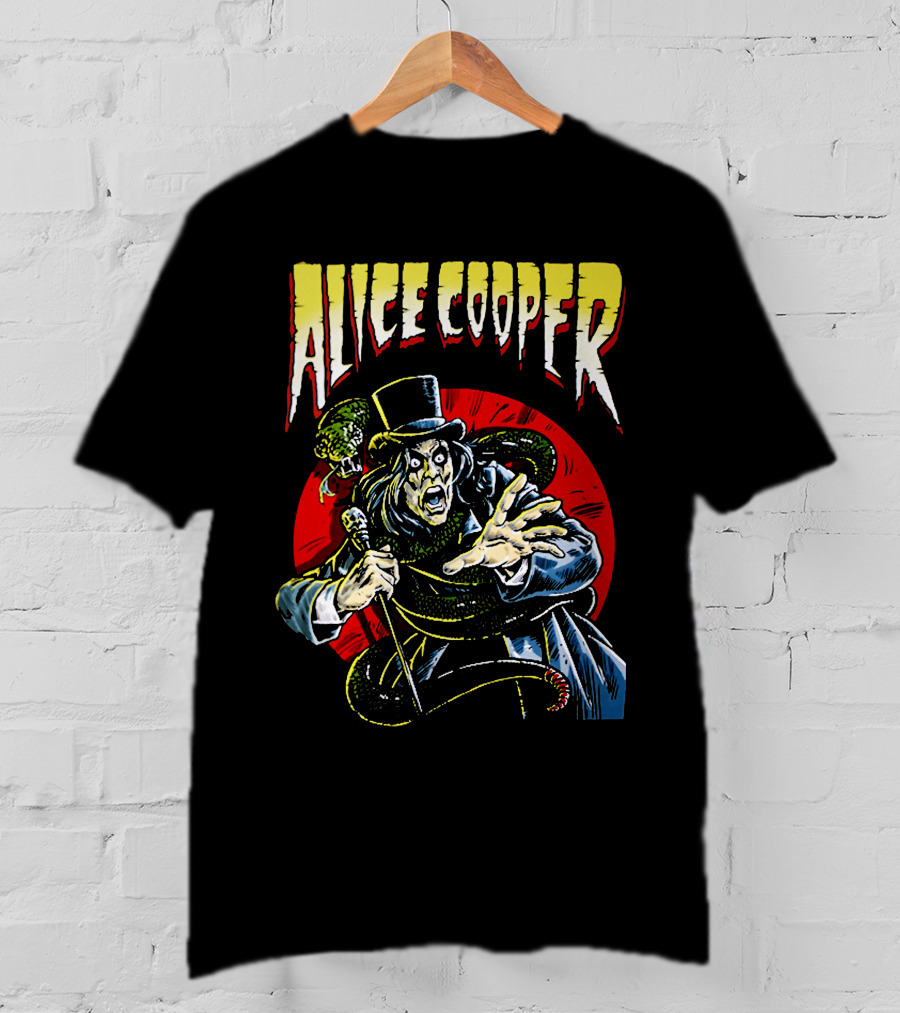 Alice Cooper Horror Snake Red Circle T-Shirt