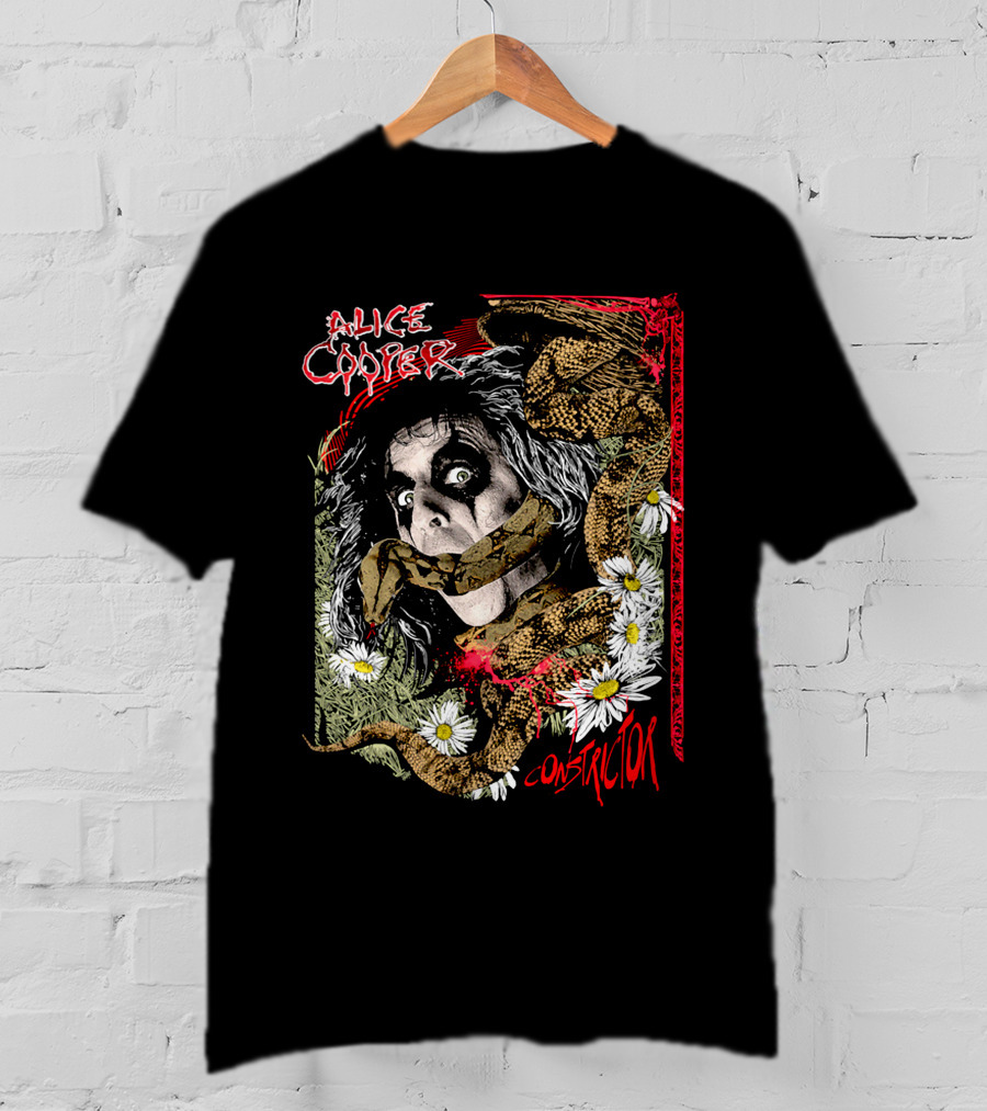 Alice Cooper Constrictor Snake And Daisies T-Shirt