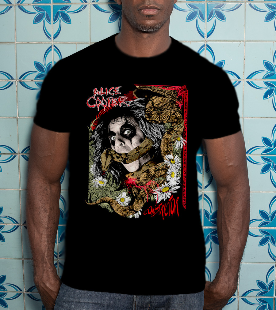 Alice Cooper Constrictor Snake And Daisies T-Shirt