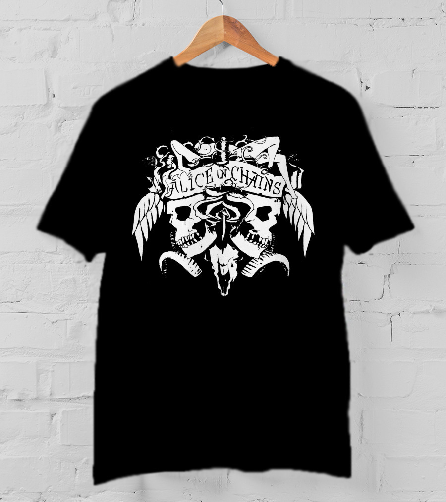 Alice In Chains Skull Wings Banner T-Shirt