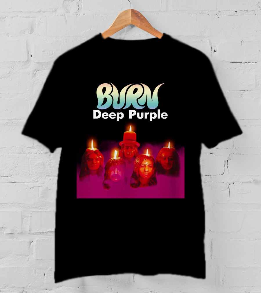 Burn Deep Purple Candle Faces T-Shirt