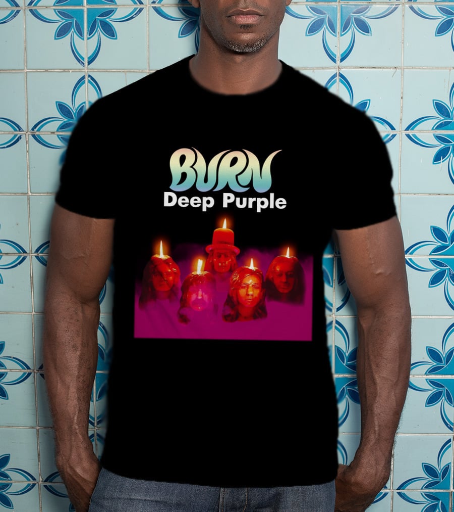 Burn Deep Purple Candle Faces T-Shirt