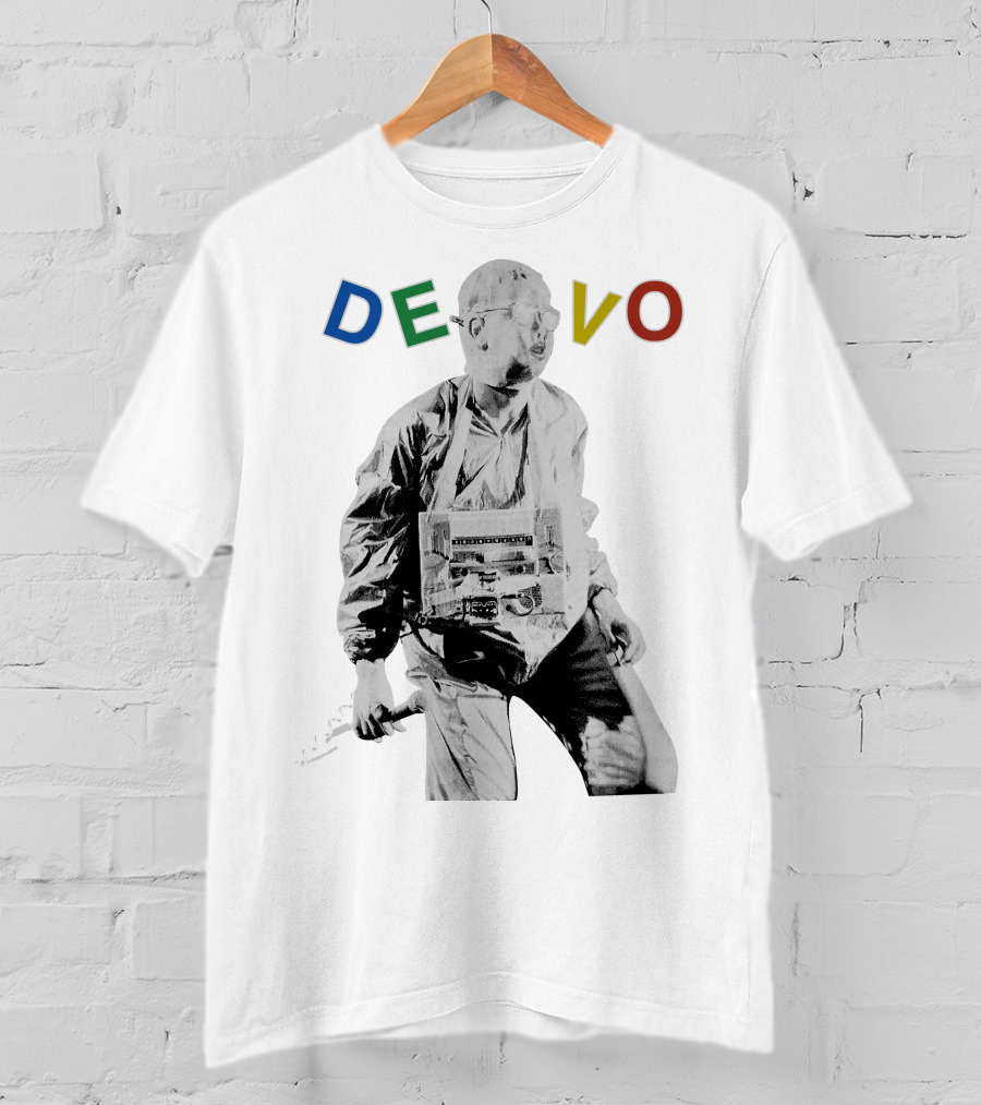 Devo Man With Jacket And Guitar T-Shirt