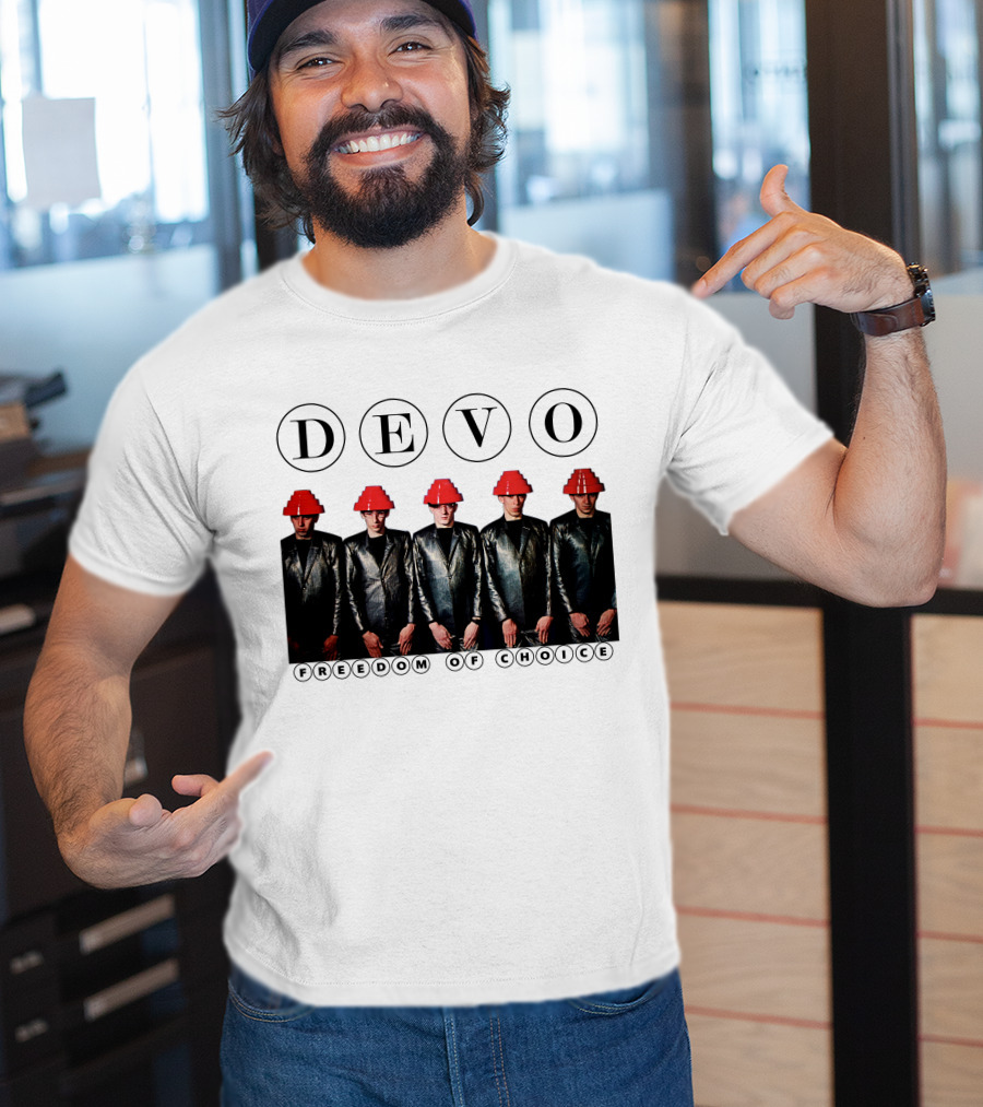 Devo Freedom Of Choice Red Energy Dome Hat Band Members T-Shirt