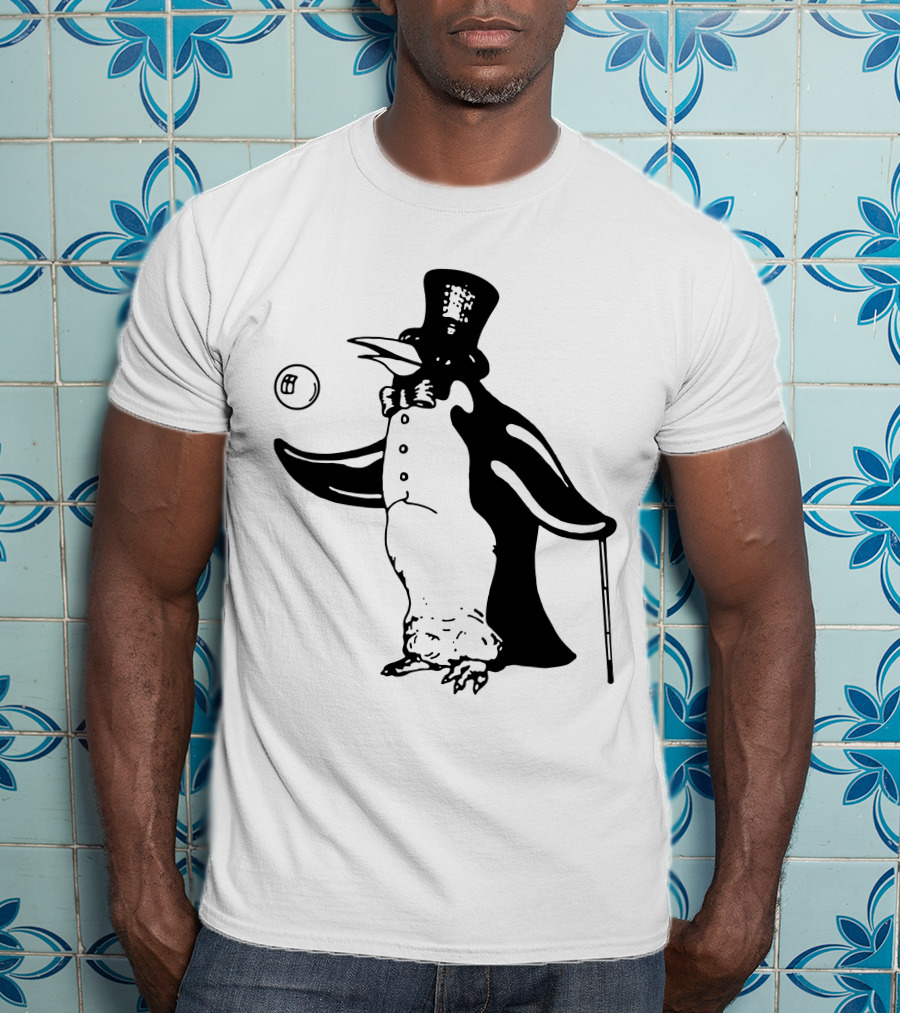 Penguin With Top Hat And Cane Flm T-Shirt
