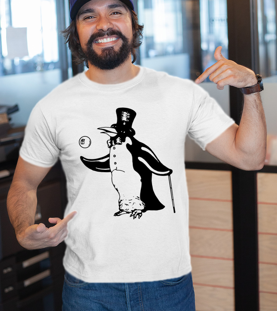 Penguin With Top Hat And Cane Flm T-Shirt