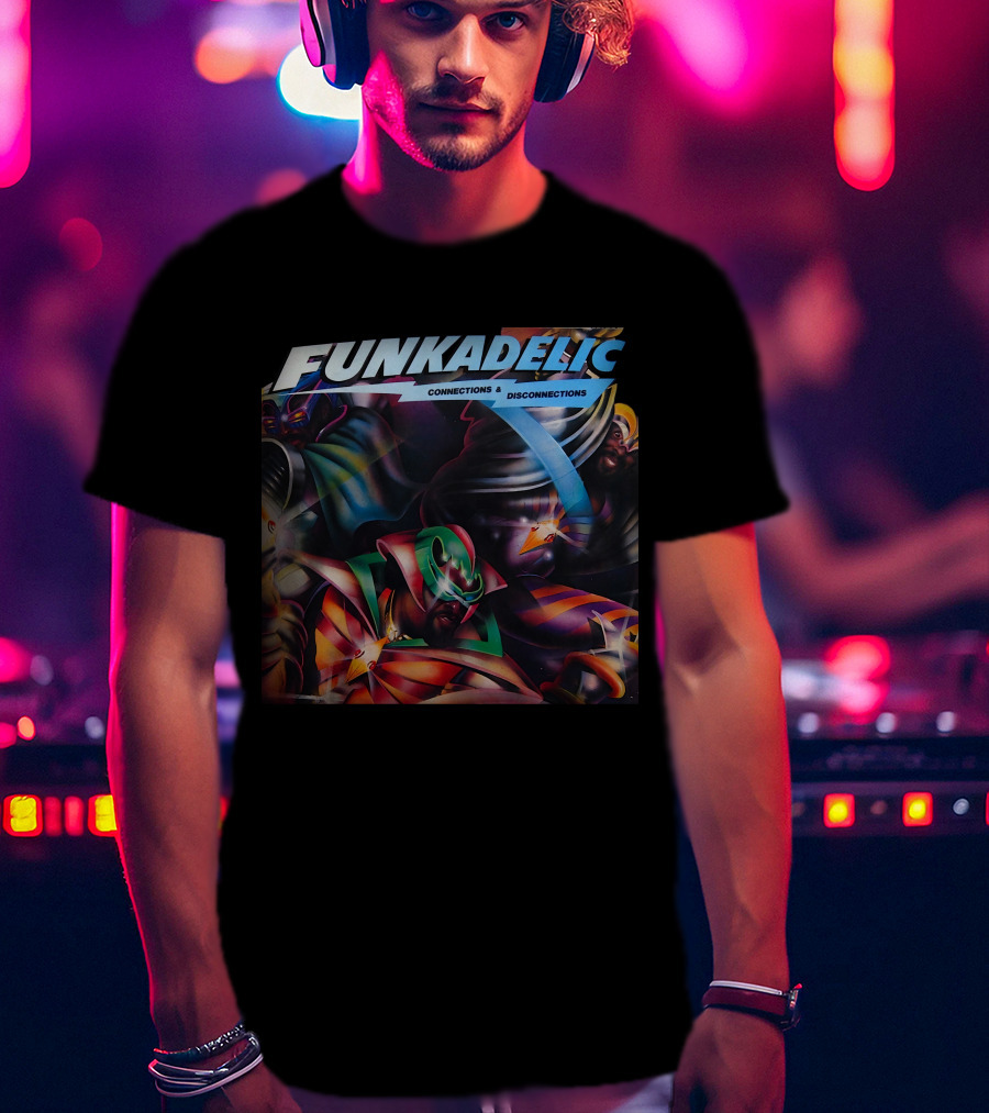 Funkadelic Connections & Disconnections Colorful Cosmic Motif T-Shirt