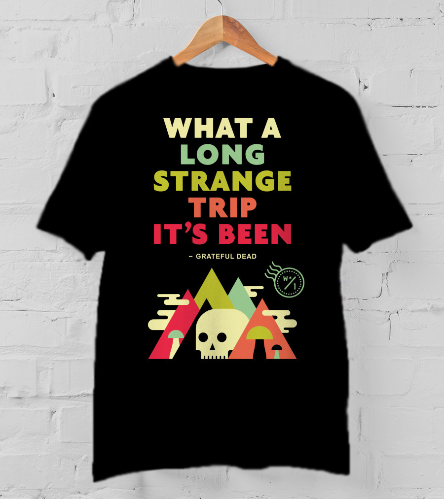 What A Long Strange Trip It's Been Grateful Dead Mountains And Skull T-Shirt