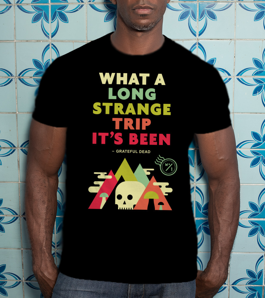 What A Long Strange Trip It's Been Grateful Dead Mountains And Skull T-Shirt