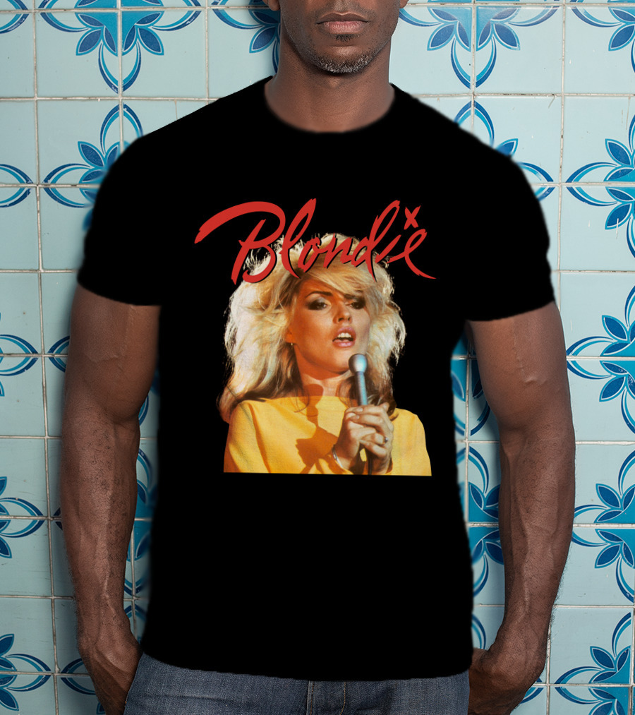 Blondie Vintage Style Concert Photo With Bold Name T-Shirt