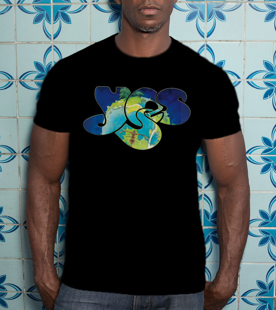 Yes Classic Logo With Earth And Ocean Motif T-Shirt