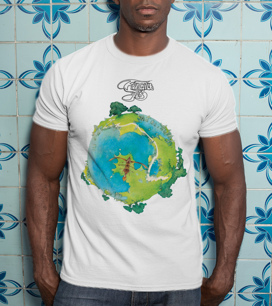 Yes Fragile Artwork Round Earth Concept T-Shirt