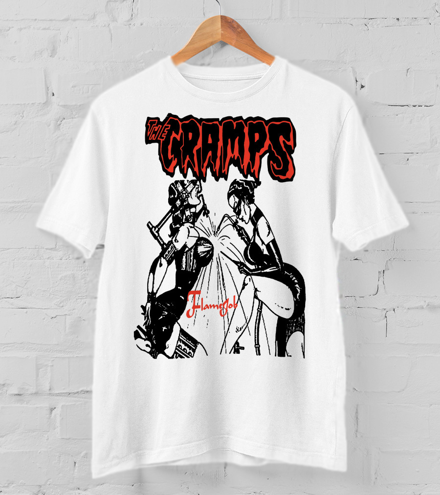 The Cramps Flamejob Artwork Kneeling Figures T-Shirt