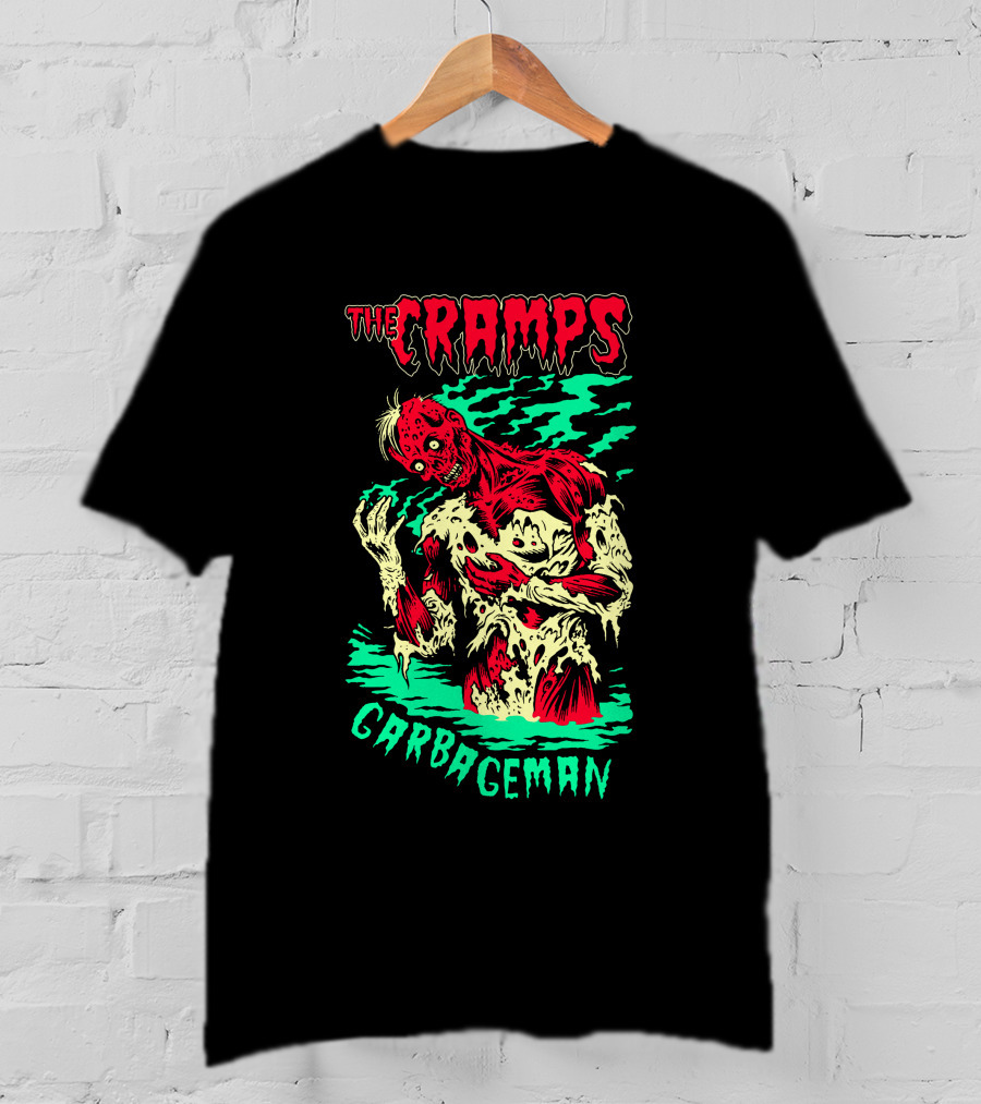The Cramps Garbageman Zombie Monster Horror Art T-Shirt