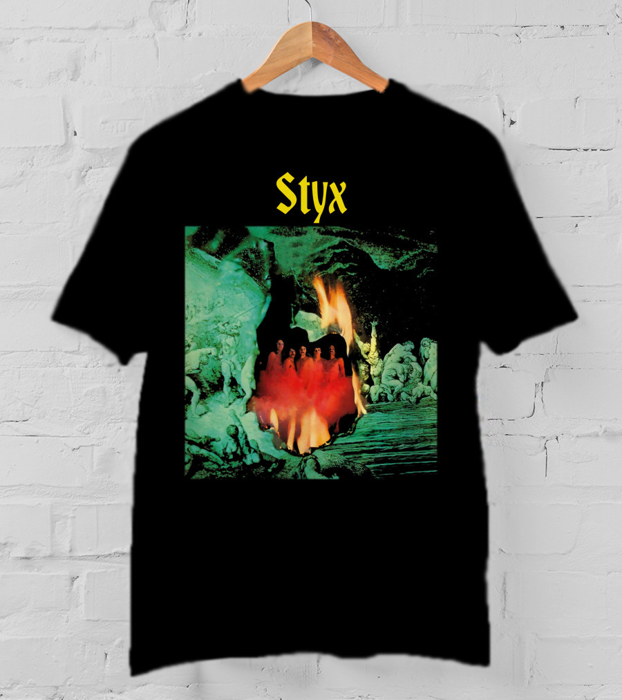 Styx Gothic Fantasy Art With Fire And Figures T-Shirt