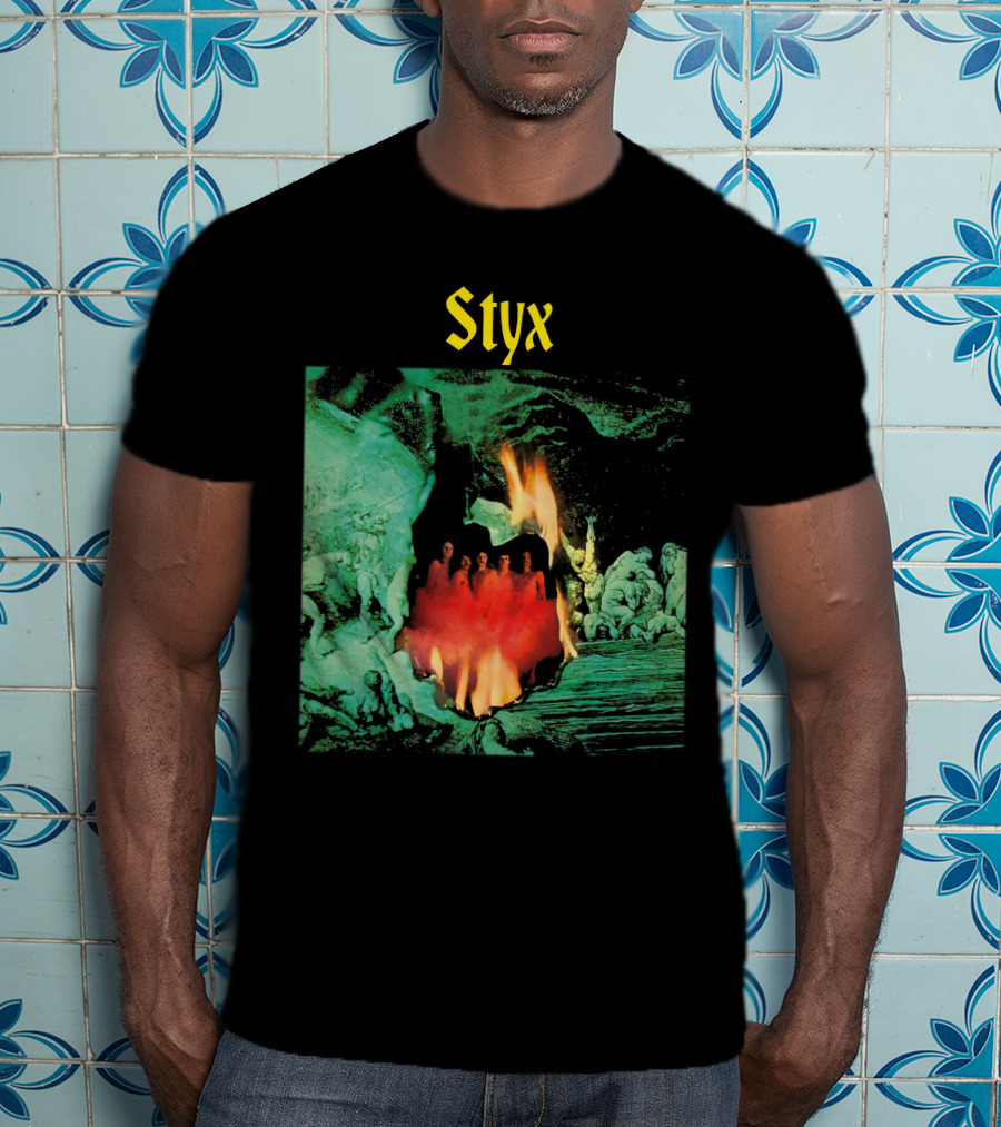 Styx Gothic Fantasy Art With Fire And Figures T-Shirt