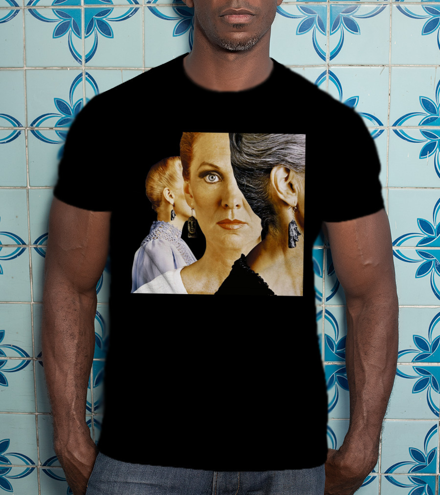 Dramatic Portrait Faces With Bold Earrings And Elegant Hairstyle T-Shirt