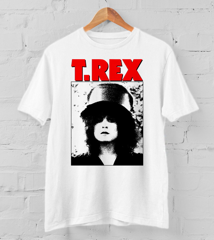 T. Rex Iconic Red Text With Black And White T-Shirt