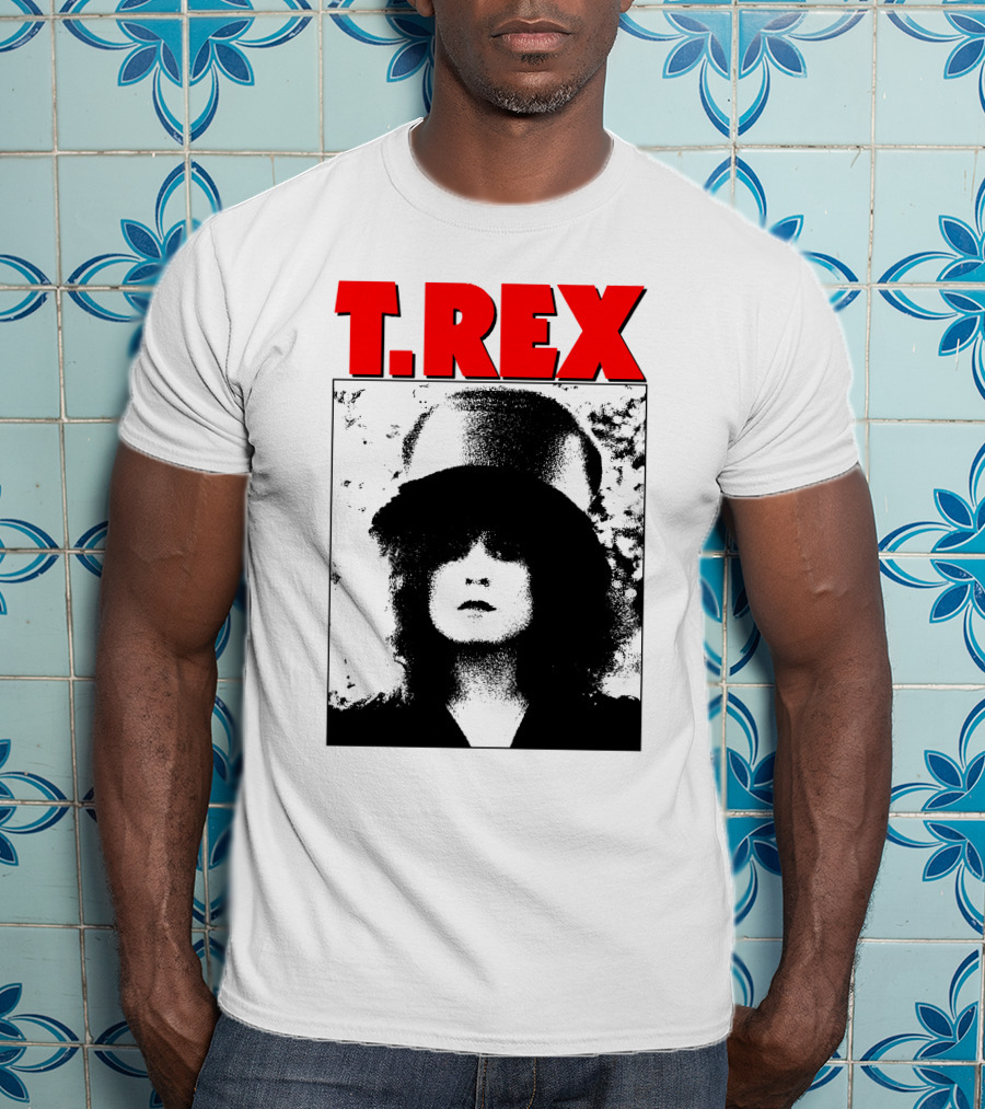 T. Rex Iconic Red Text With Black And White T-Shirt