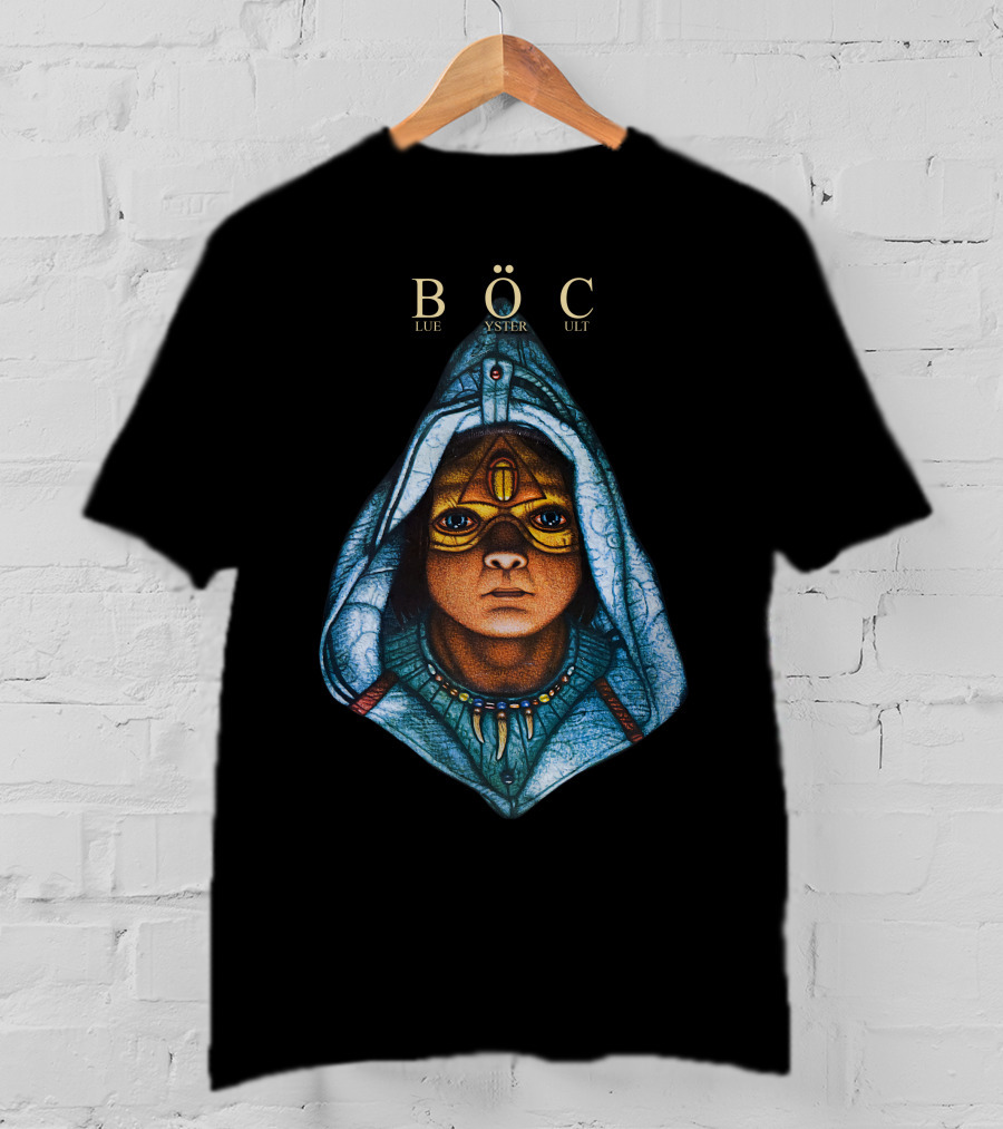 Böc Blue Öyster Cult Hooded Figure Art T-Shirt
