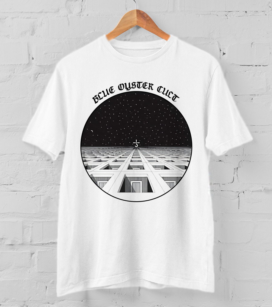 Blue Oyster Cult Celestial Symbol Starry Grid T-Shirt