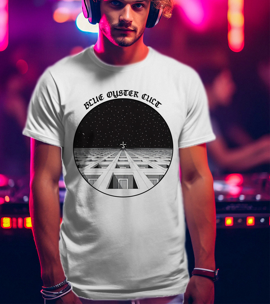 Blue Oyster Cult Celestial Symbol Starry Grid T-Shirt