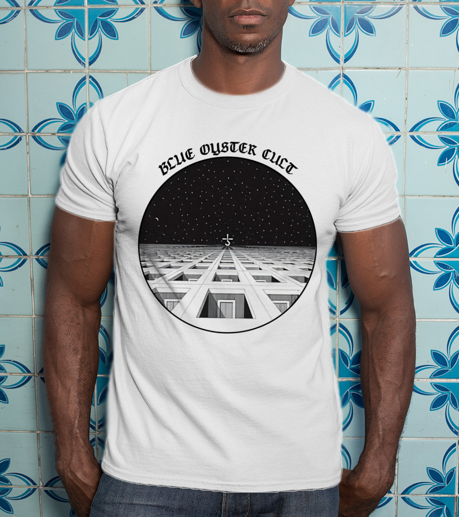 Blue Oyster Cult Celestial Symbol Starry Grid T-Shirt