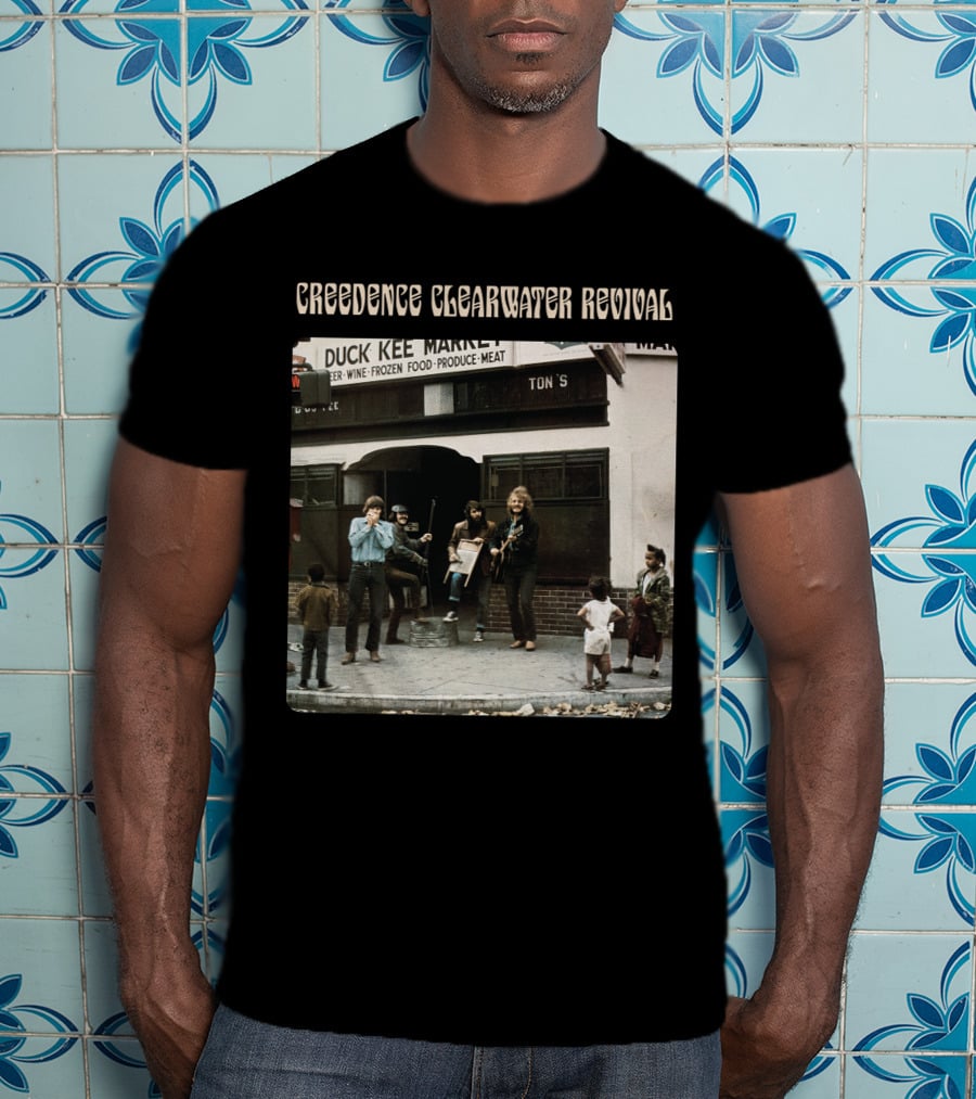 Creedence Clearwater Revival Duck Kee Market Street Performance Album Cover T-Shirt