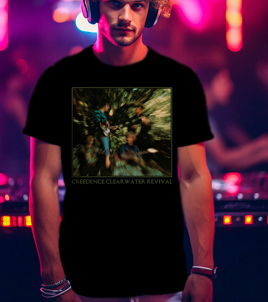 Creedence Clearwater Revival Band Members Blurred Forest Photo T-Shirt