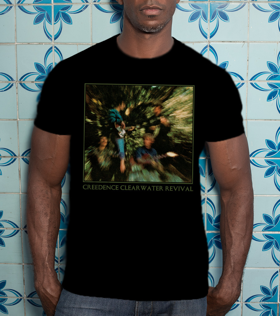 Creedence Clearwater Revival Band Members Blurred Forest Photo T-Shirt