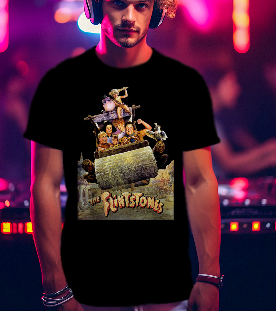The Flintstones Movie Iconic Car Scene With Fred Wilma And Friends T-Shirt