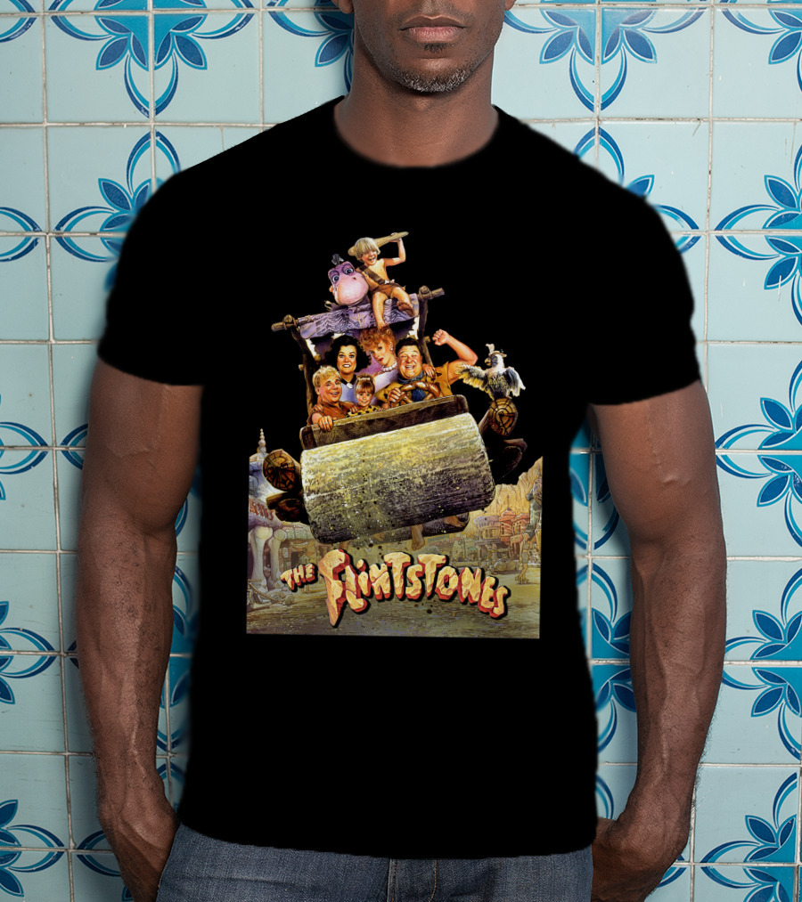 The Flintstones Movie Iconic Car Scene With Fred Wilma And Friends T-Shirt