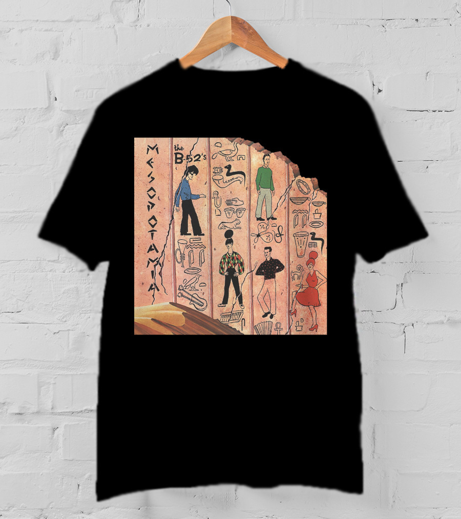 The B-52'S Mesopotamia Album Art With Band Members And Hieroglyphics T-Shirt