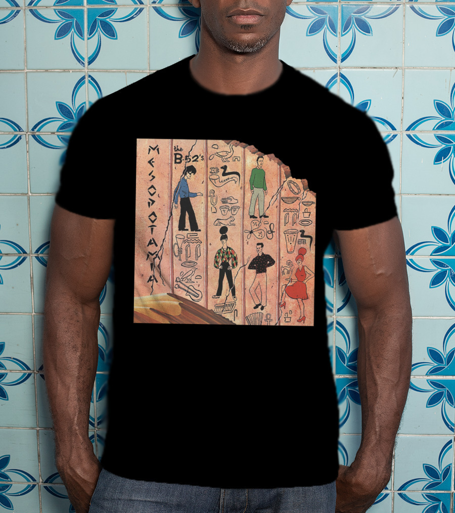 The B-52'S Mesopotamia Album Art With Band Members And Hieroglyphics T-Shirt