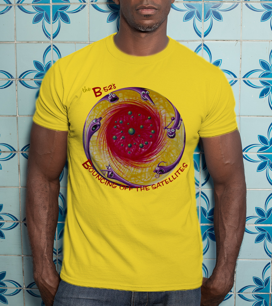 The B52'S Bouncing Off The Satellites Alien Cartoon Orbit T-Shirt