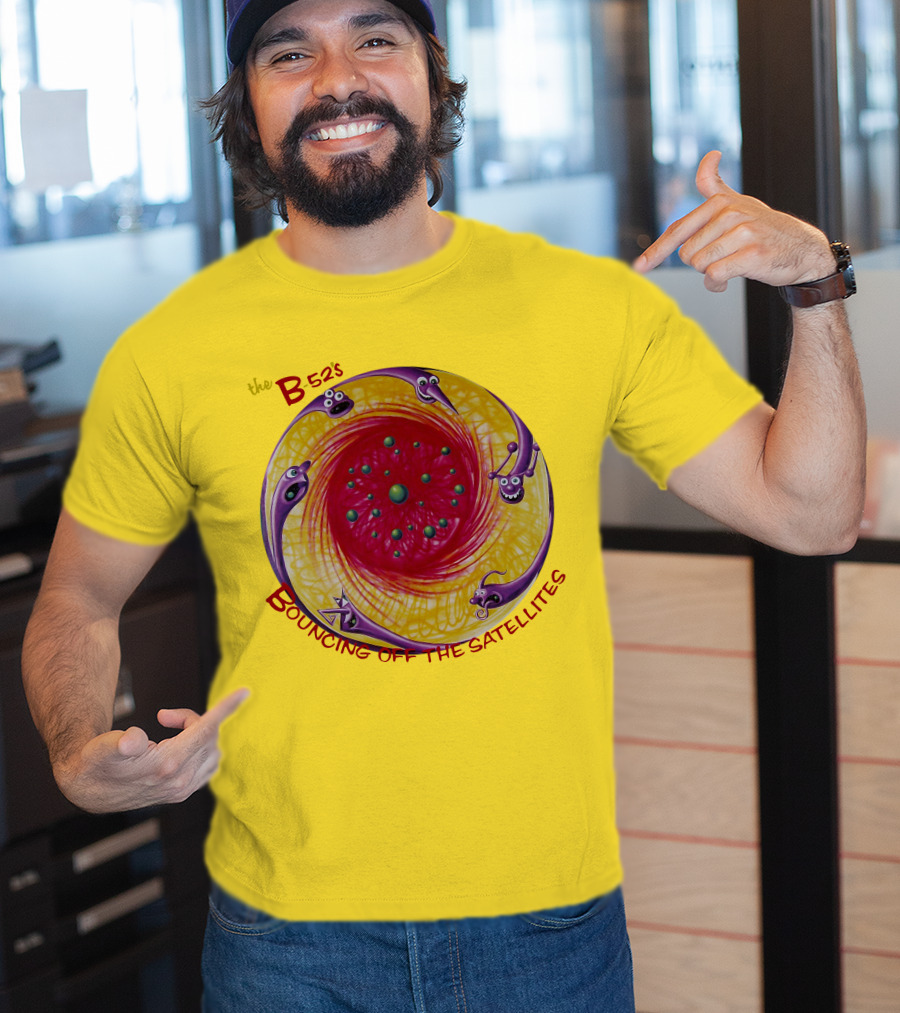 The B52'S Bouncing Off The Satellites Alien Cartoon Orbit T-Shirt