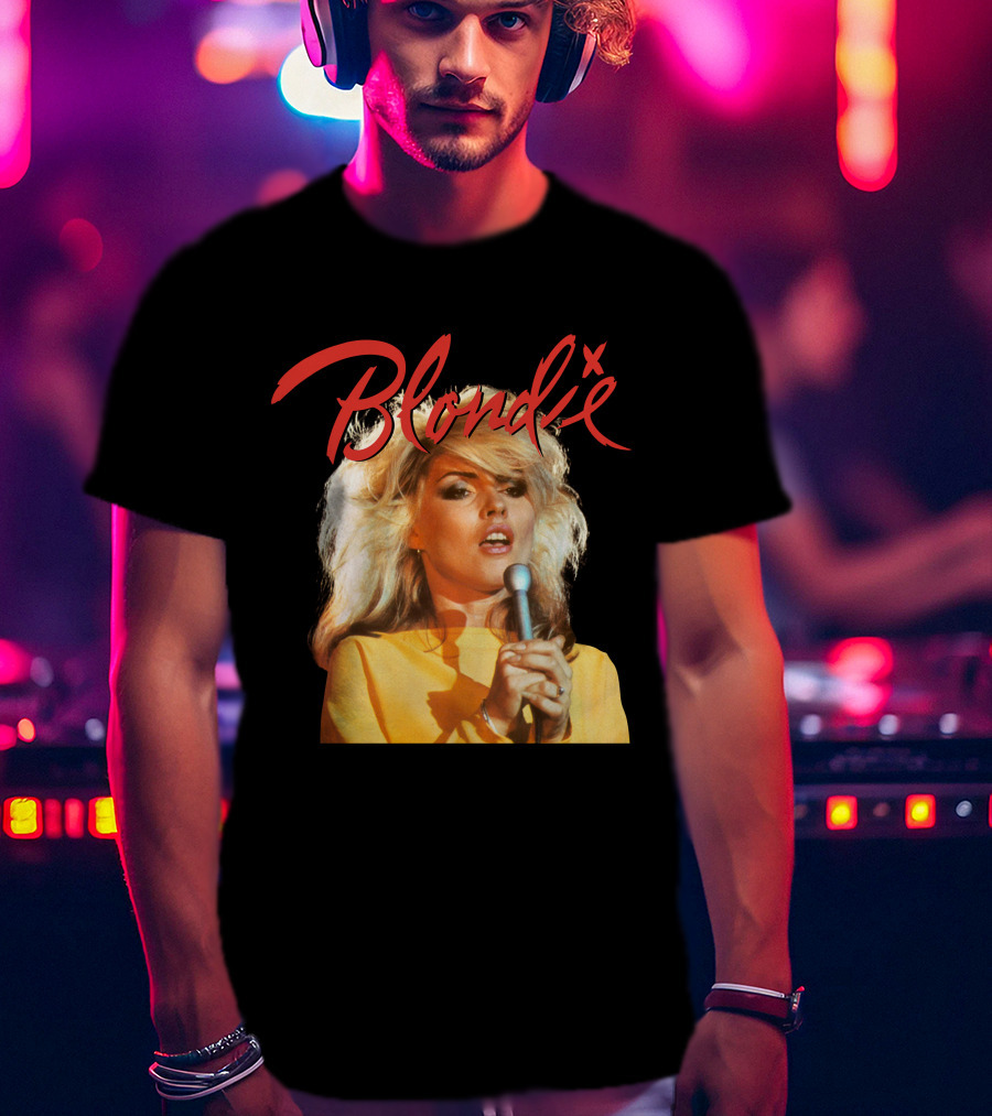 Blondie Debbie Harry Mic Performance 1980S Retro Style T-Shirt