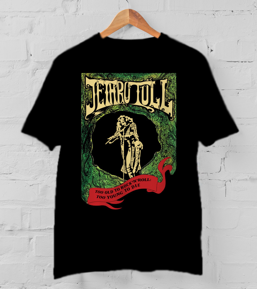 Jethro Tull Too Old To Rock 'N' Roll: Too Young To Die Vintage Style T-Shirt