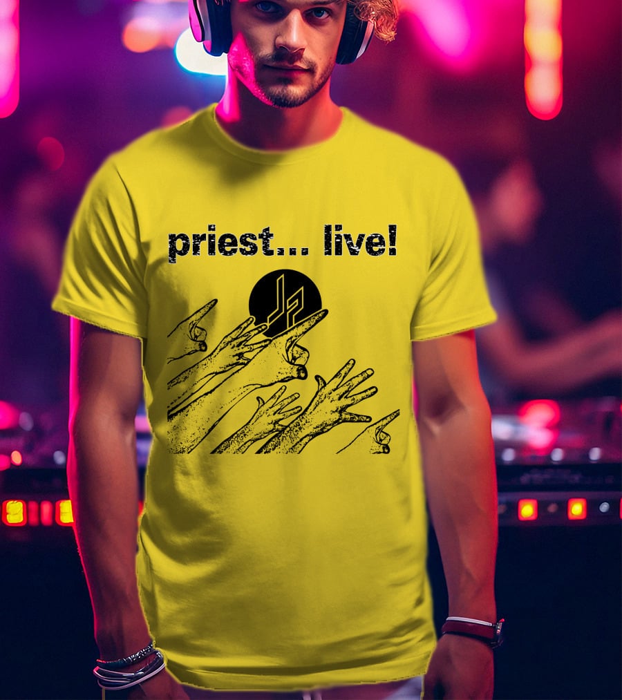 Judas Priest Live Tour Logo Yellow Hands T-Shirt