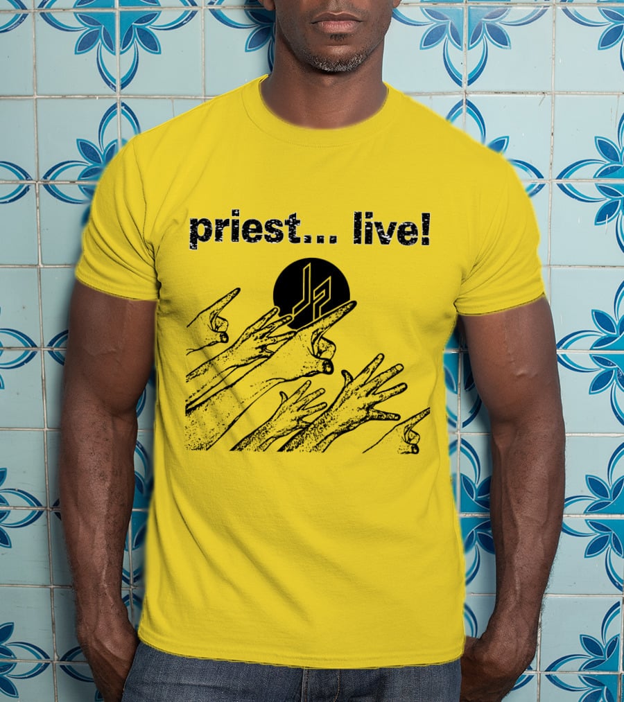 Judas Priest Live Tour Logo Yellow Hands T-Shirt