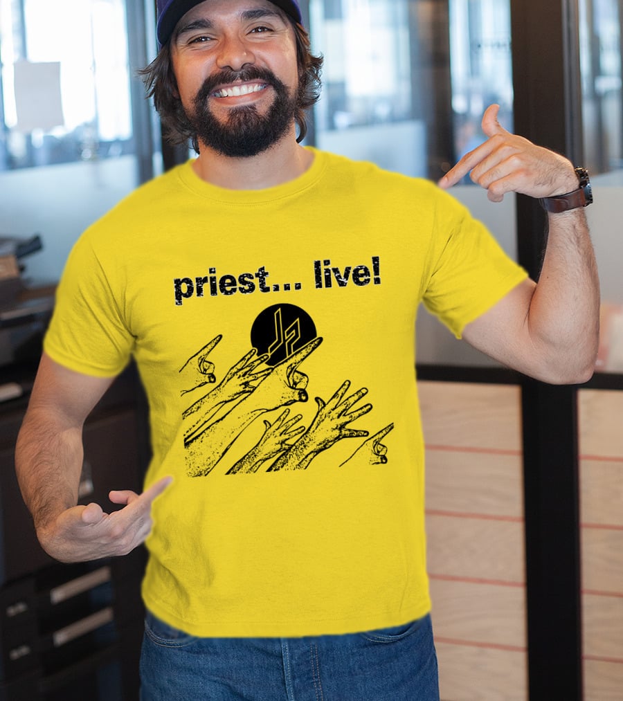 Judas Priest Live Tour Logo Yellow Hands T-Shirt