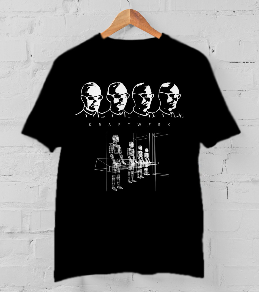 Kraftwerk Band Members With Computer World Virtual Figures T-Shirt