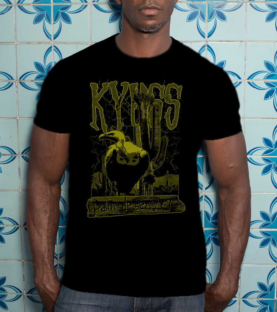 Kyuss Palm Desert Ca Cactus And Vulture Artwork T-Shirt
