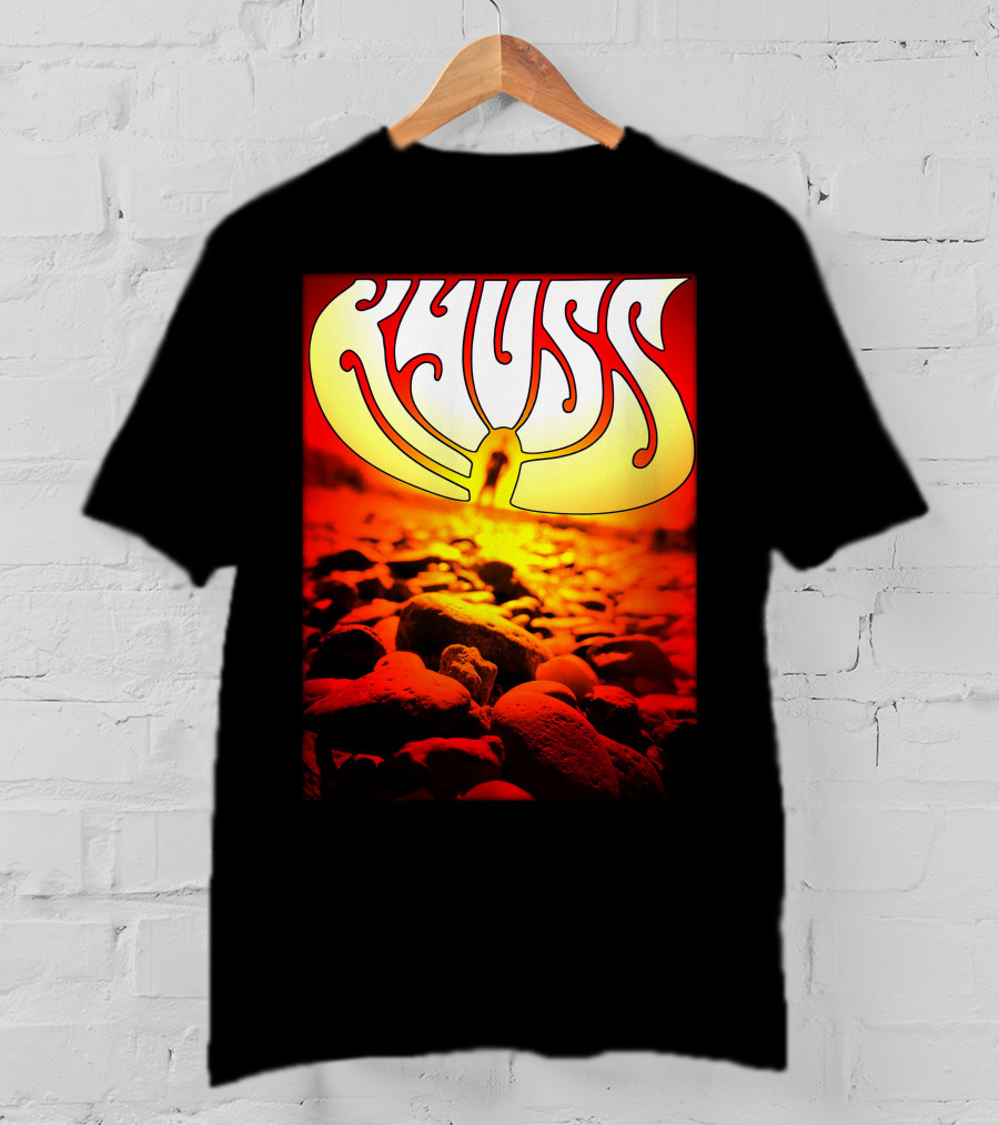 Kyuss Rock Band Logo With Sunset And Stones T-Shirt