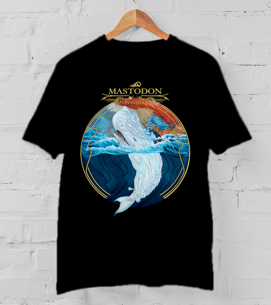 Mastodon Leviathan Moby Dick Whale Sea Battle T-Shirt