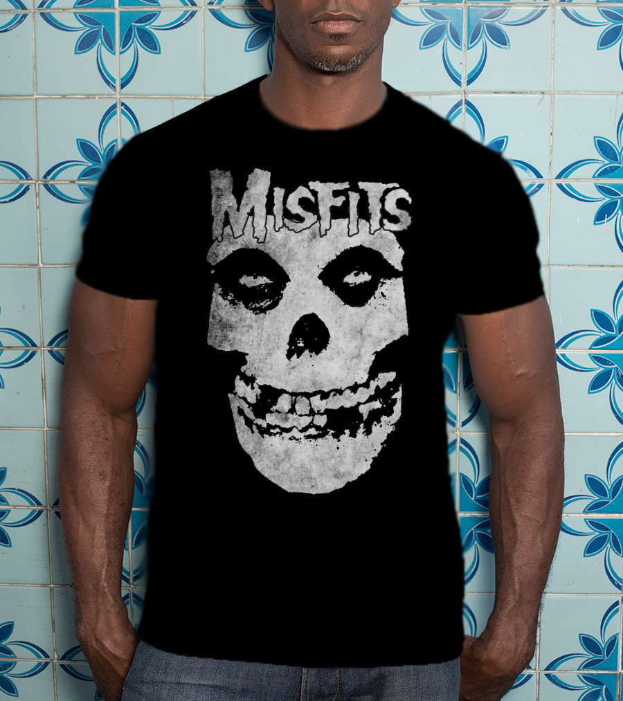 Misfits Skull Logo Black And White Classic T-Shirt