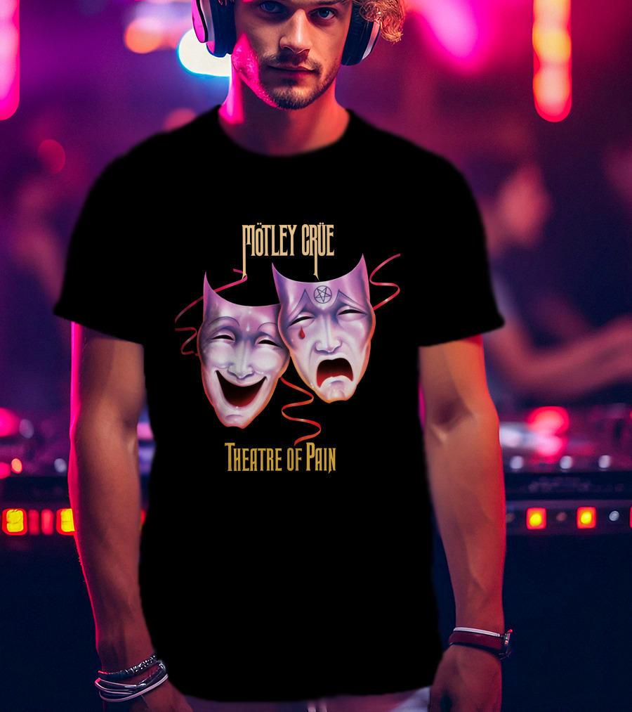 Mötley Crüe Theatre Of Pain Comedy And Tragedy Masks T-Shirt
