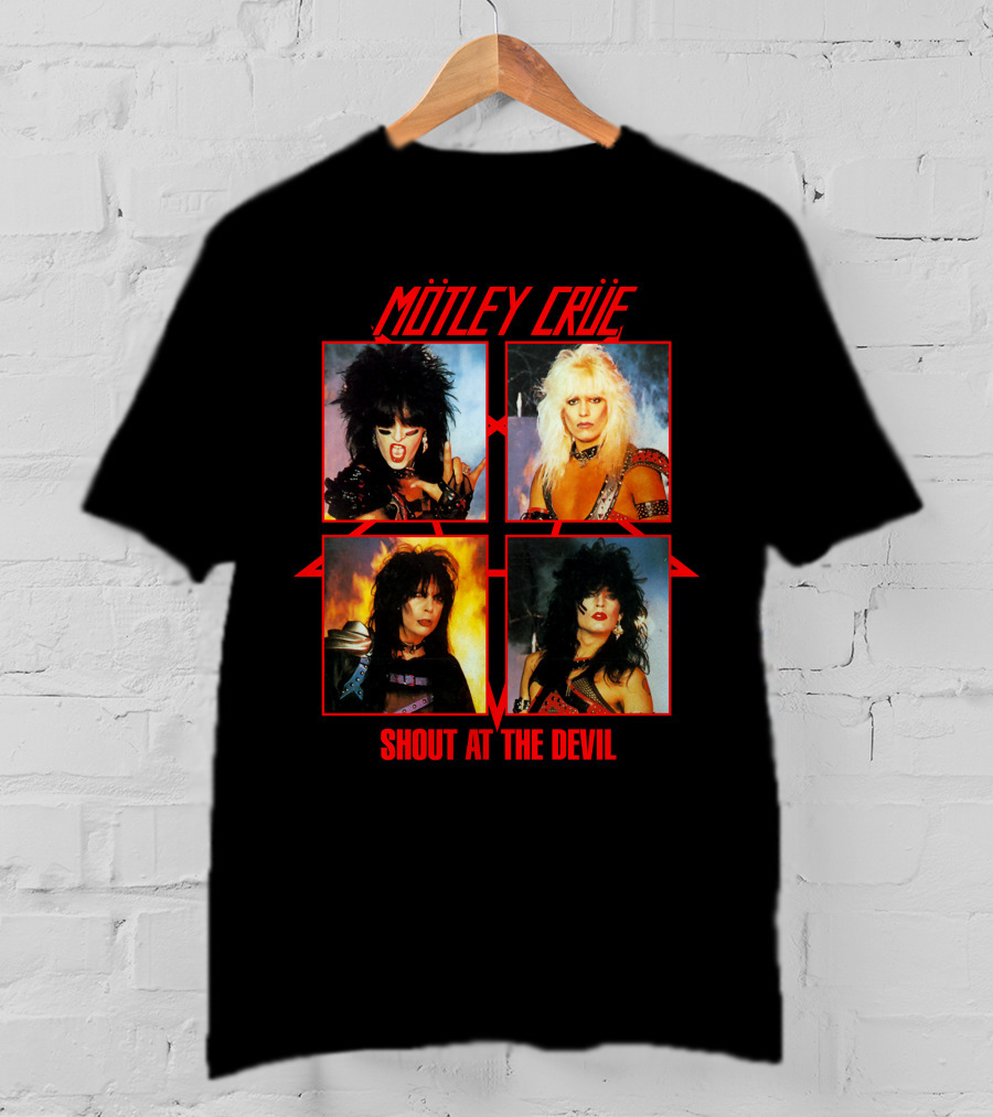 Mötley Crüe Shout At The Devil Album Cover Art Band Members T-Shirt